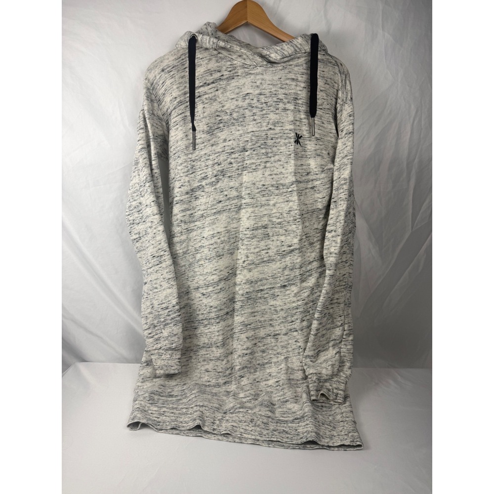 OnePiece XS Gray Longline Hooded‎ Sweatshirt Dress 100% Cotton Lounge